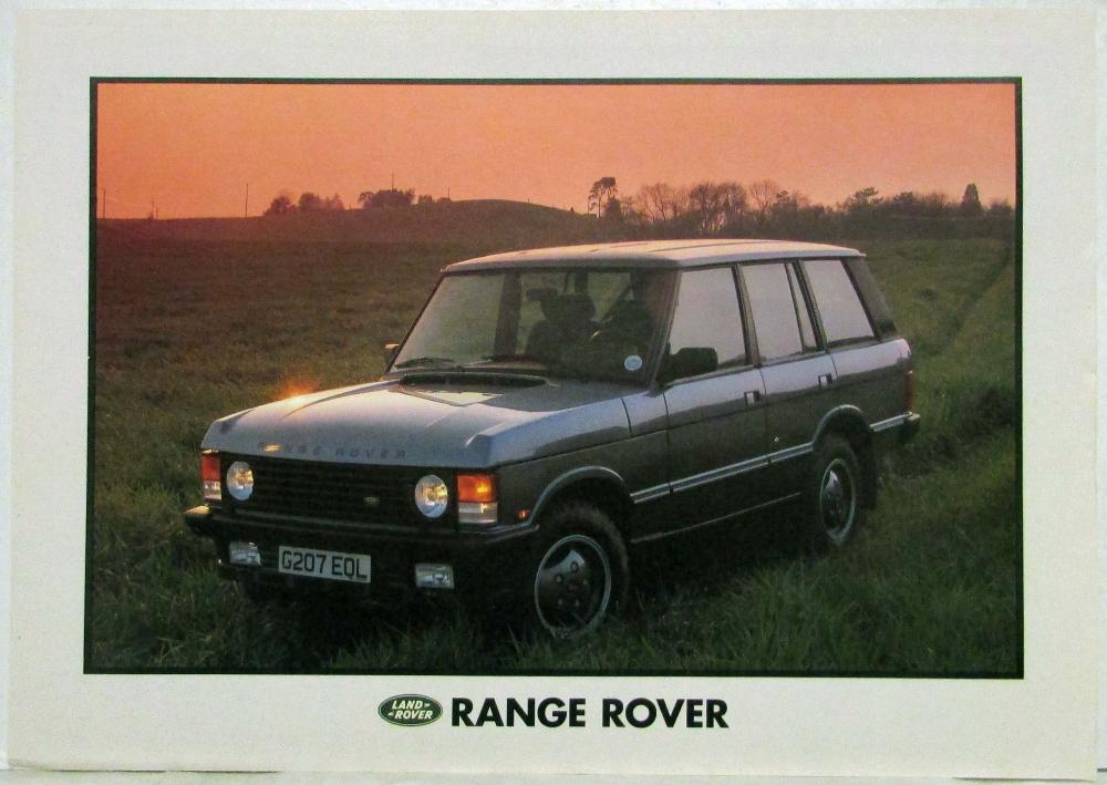 1988 Land Rover Range Rover Spec Sheet - Swedish Text