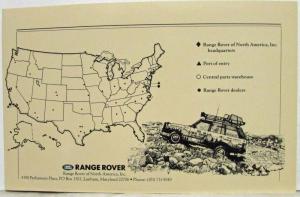 1991 Range Rover Small Sales Folder