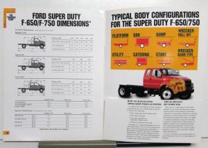 2000 Ford F 650 750 CAT Powered Super Duty Dimensions Sales Brochure