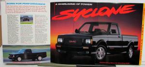 1991 GMC Syclone Performance Edition S15 Pickup Truck Sales Brochure Tri-Folder