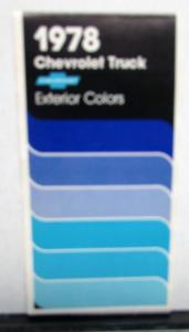 1978 Chevrolet Truck Dealer Exterior Color Brochure Paint Chips Pickup El Camino
