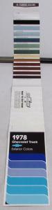 1978 Chevrolet Truck Dealer Exterior Color Brochure Paint Chips Pickup El Camino