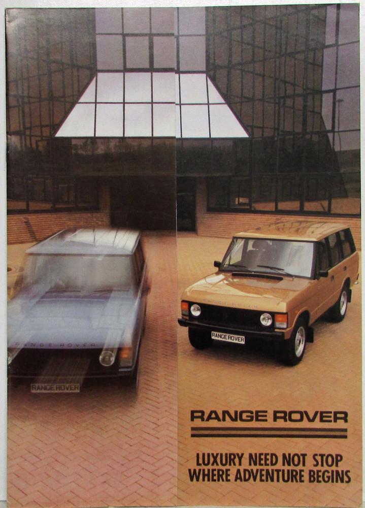 1983 Land Rover Range Rover Luxury Need Not Stop Sales Brochure