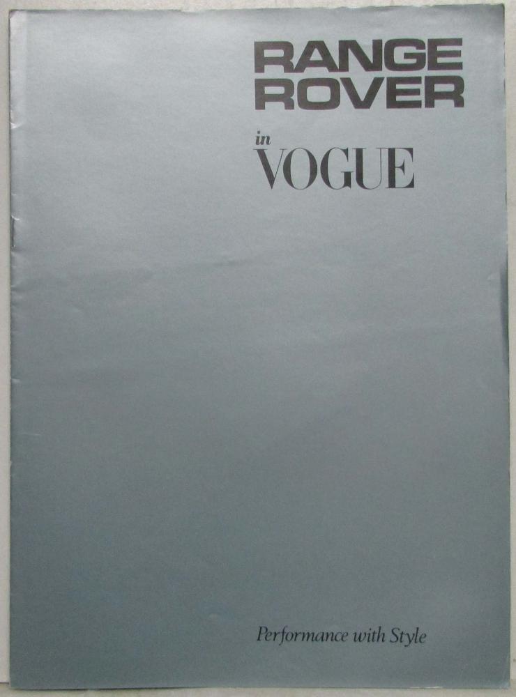 1981 Land Rover Range Rover in Vogue Performance with Style Sales Brochure