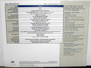 2000 Sterling Trucks LT9500 Car Hauler Freightliner Dealer Data Sales Sheet