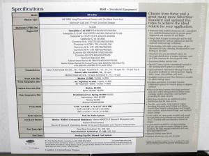 2000 Sterling Trucks SilverStar Model Freightliner Dealer Data Sales Sheet