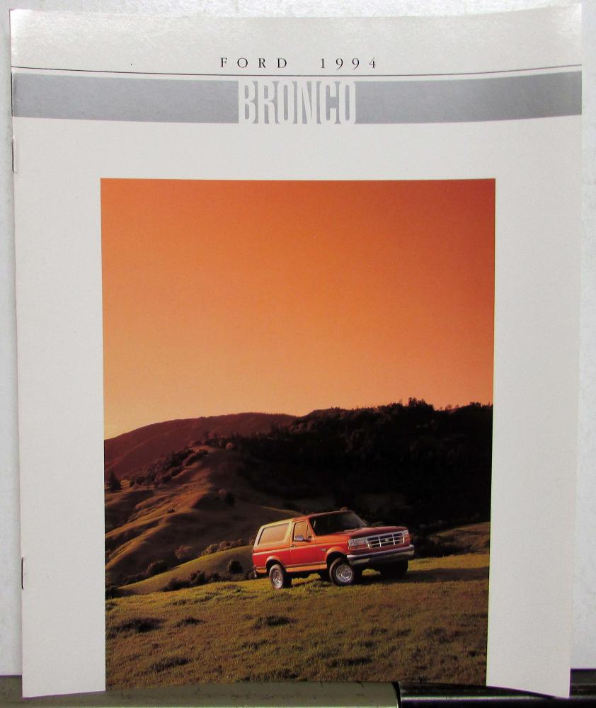 1994 Ford Bronco XL XLT Truck Features Sales Brochure