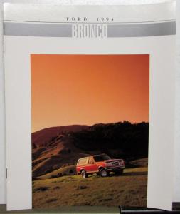1994 Ford Bronco XL XLT Truck Features Sales Brochure
