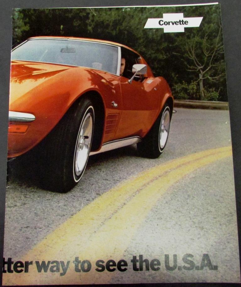 Original 1972 Chevrolet Corvette Dealer Sales Brochure Stingray 350 454