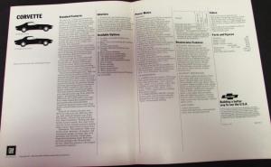 Original 1972 Chevrolet Corvette Dealer Sales Brochure Stingray 350 454