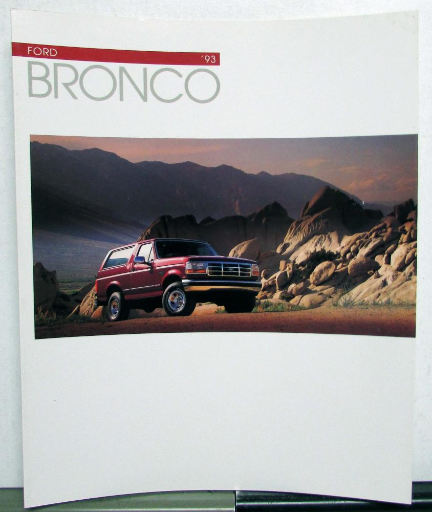 1993 Ford Bronco Specifications Sales Brochure
