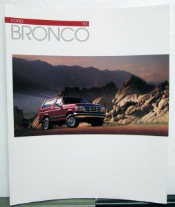 1993 Ford Bronco Specifications Sales Brochure