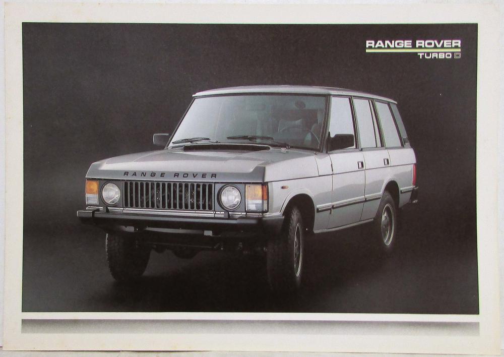 1989 Land Rover Range Rover Turbo D Sales Folder - Italian Text