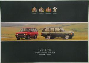 1992 Land Rover Range Rover and Range Rover County Sales Folder