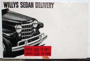 1952 Willys Sedan Delivery Jeep Dealer Sales Folder Mailer Large Poster Orig