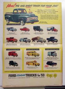 1953 Ford Economy Trucks The Greatest Line Ever Built Construction Sales Folder
