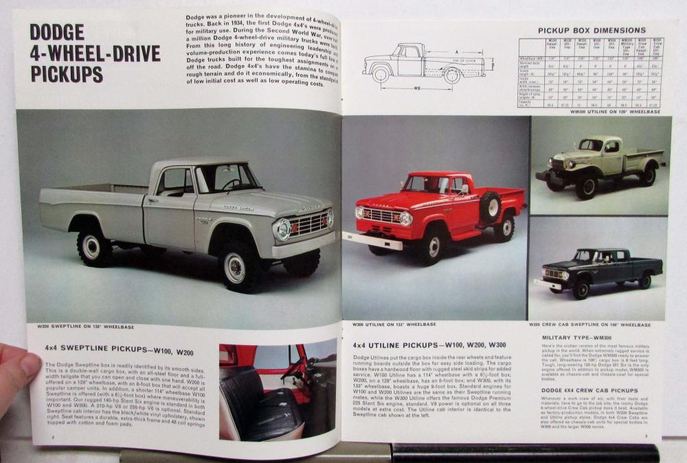 1967 Dodge Truck 4 Wheel Drive Pickups Models W & WM Sales Brochure REVISED