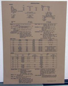 1973 Dodge C800 Chassis Cab Specifications Sales Sheet