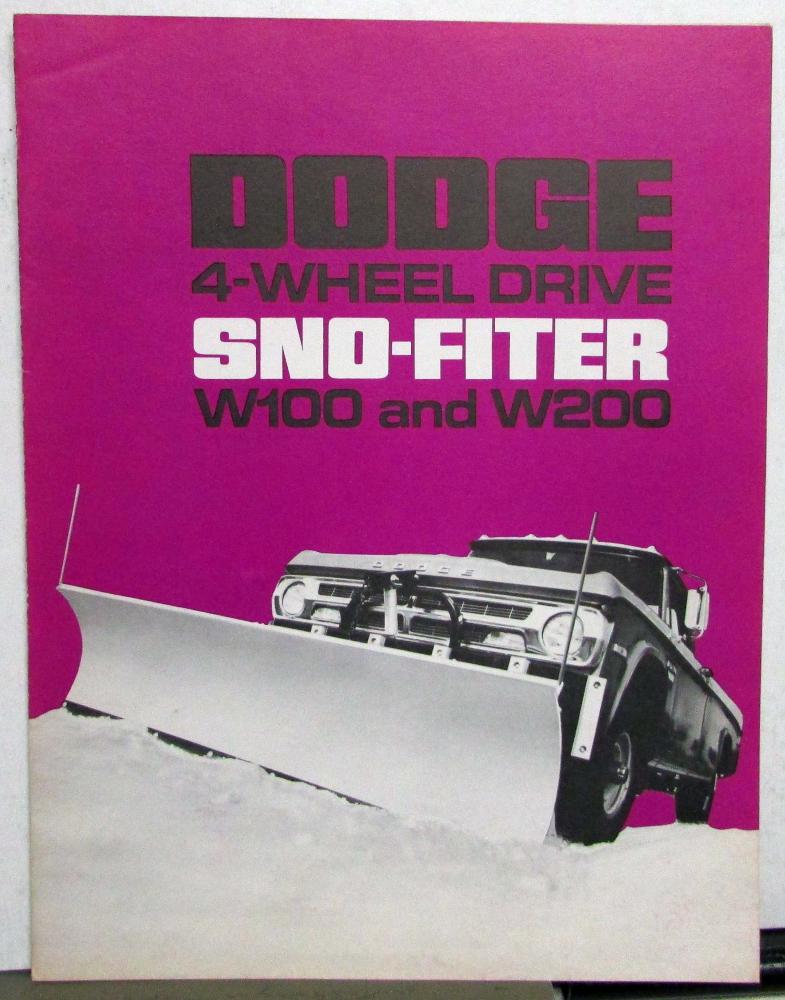 1970 Dodge Four Wheel Drive SNO-FITER W100 W200 Snow Attachment Sales Folder
