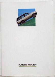 1987 Land Rover Range Rover Sales Brochure