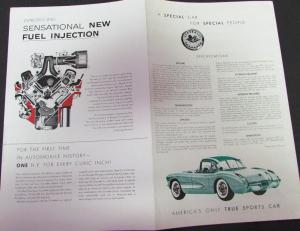 1957 Chevrolet Corvette Dealer Sales Brochure Folder Fuel Injection