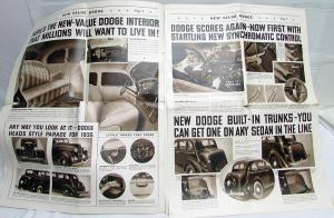 1935 Dodge Extra Newsprint Sales Brochure Features Sedan