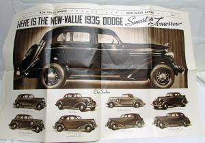 1935 Dodge Extra Newsprint Sales Brochure Features Sedan