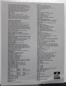 1974 Dodge CN900 Heavy Duty 4x2 Diesel Truck Tractor Sales Sheet