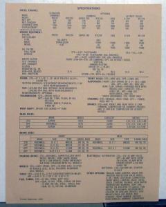 1973 Dodge LS1000 Tilt Cab With Sleeper Dimensions Sales Sheet