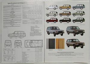 1984 Land Rover Range Rover Comfort Does Not Stop Sales Brochure - French Text