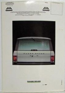 1984 Land Rover Range Rover Comfort Does Not Stop Sales Brochure - French Text