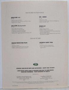 1995 Land Rover Defender 90 Vehicle Gear Tri-Fold Sales Brochure