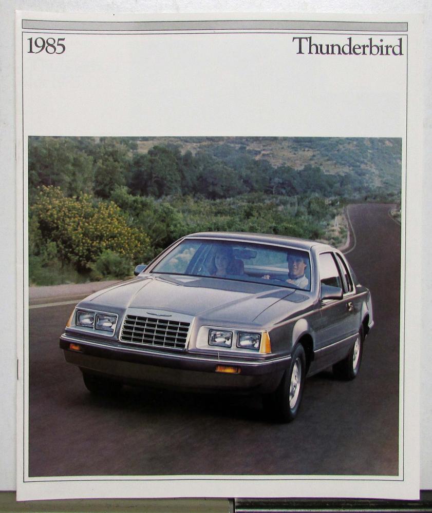 1985 Ford Thunderbird e'lan FILA Turbo Coupe Specifications Sales Brochure