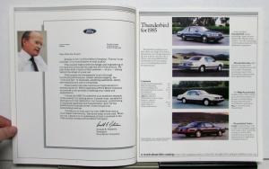 1985 Ford Thunderbird e'lan FILA Turbo Coupe Specifications Sales Brochure
