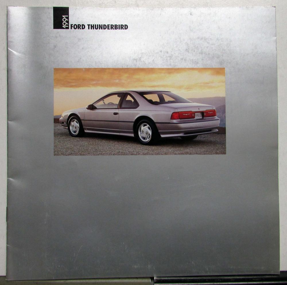 1991 Ford Thunderbird Standard LX Super Coupe Specifications Sales Brochure