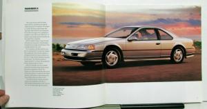 1991 Ford Thunderbird Standard LX Super Coupe Specifications Sales Brochure
