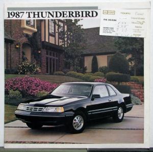 1987 Ford Thunderbird Standard Sport LX Turbo Coupe Specifications Brochure