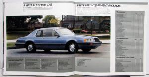 1986 Ford Thunderbird e'lan Turbo Coupe Specifications Sales Brochure