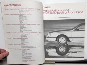 1983 Ford Thunderbird Turbo Coupe Dealer Instructional Manual
