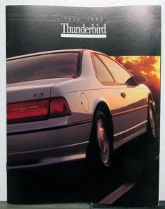1992 Ford Thunderbird Standard Sport LX Super Coupe Features Sales Brochure