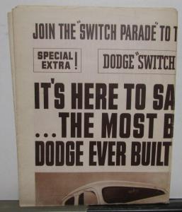 1938 Dodge Newsprint Style Sales Brochure Oversized Sedan Coupe Limo
