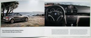 2007 BMW 1 Series Cabrio Small Sales Brochure 120i 125i - German Text