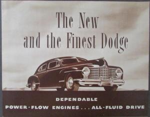 1942 Dodge Sales Brochure Coupe Sedan Brougham All Fluid Drive Power Flow