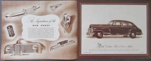 1942 Dodge Sales Brochure Coupe Sedan Brougham All Fluid Drive Power Flow