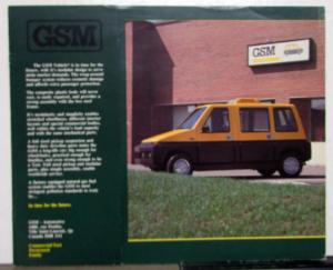 1988 GSM Cube Service Van Oickup Crew Cab Family Wagon Sales Brochure CANADIAN