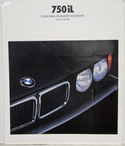 1988 BMW 750iL Color and Upholstery Selections Oversized Folder