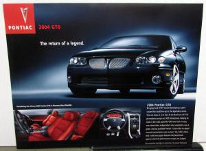 2004 Pontiac GTO Sales Consultants Competitive Comparison Guide W/Extras