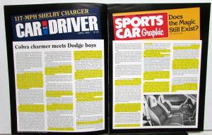 1983 1984 Dodge Shelby Charger Dealer Sales Brochure Introduction Carroll Shelby