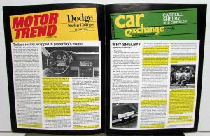 1983 1984 Dodge Shelby Charger Dealer Sales Brochure Introduction Carroll Shelby