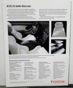 1994 Pontiac Trans Am 25th Anniversary Brochure 1969 Ram Air Model Comparison